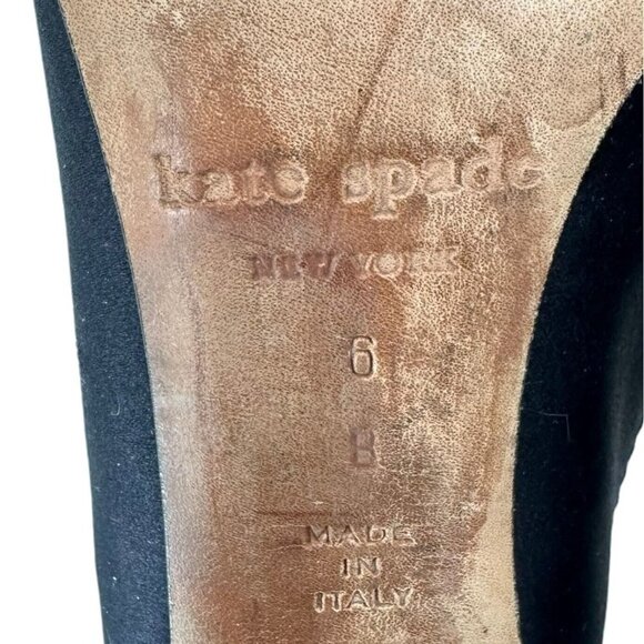 KATE SPADE Black Silk Sparkle Bow Heels Women's Size 6 Evening Pumps - Picture 8 of 8